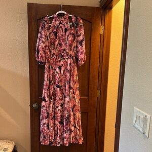 Petal & Pup Red and Pink Mock Neck Sundress